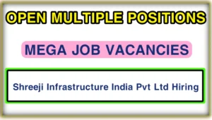Shreeji Infrastructure India Pvt Ltd Hiring