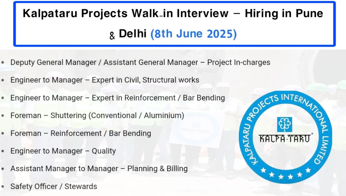 Kalpataru Projects Walk-in Interview