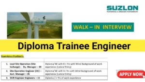 Suzlon Energy Walk-in Interview 2025