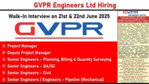 GVPR Engineers Ltd Hiring in Bihar