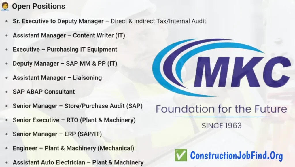 MKC Infrastructure Hiring 2025