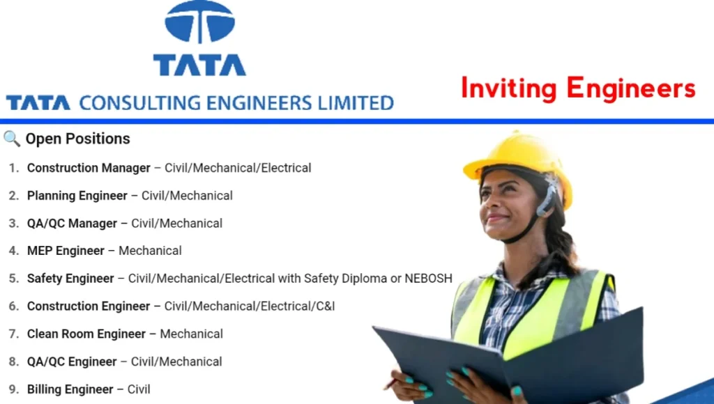 Tata Consulting Engineers Walk-In Drive 2025