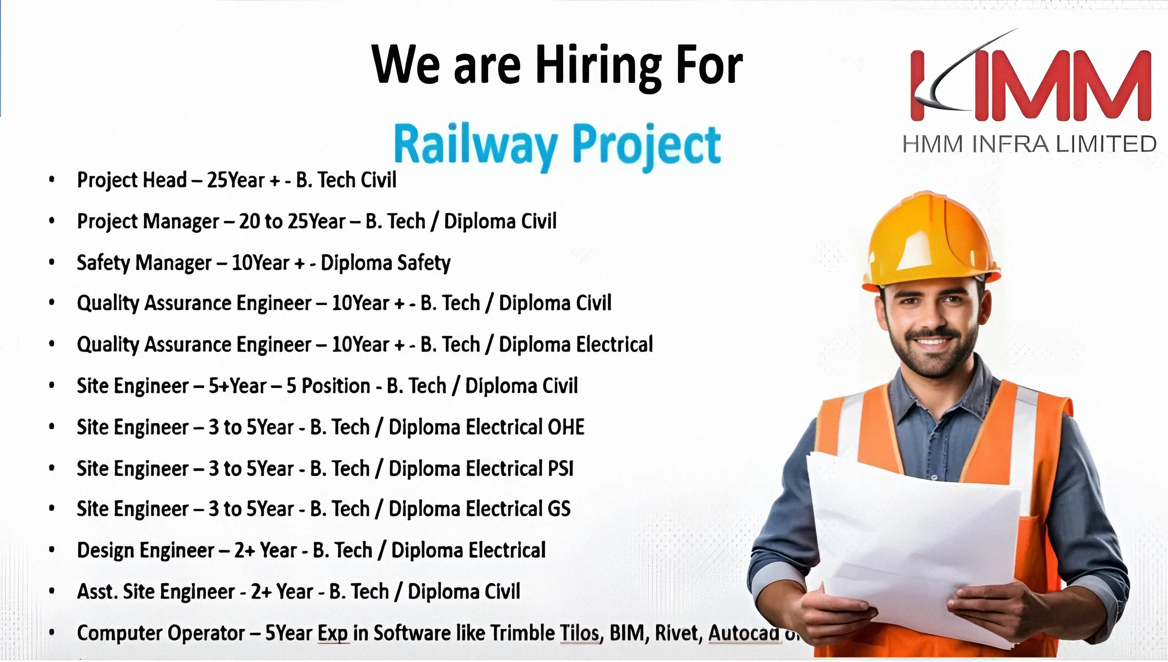 HMM Infra Limited Vacancy 2025