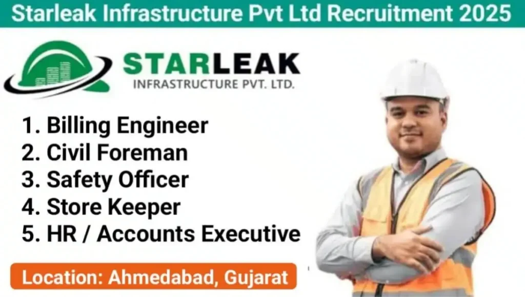 StarLeak Infra Pvt Ltd Hiring