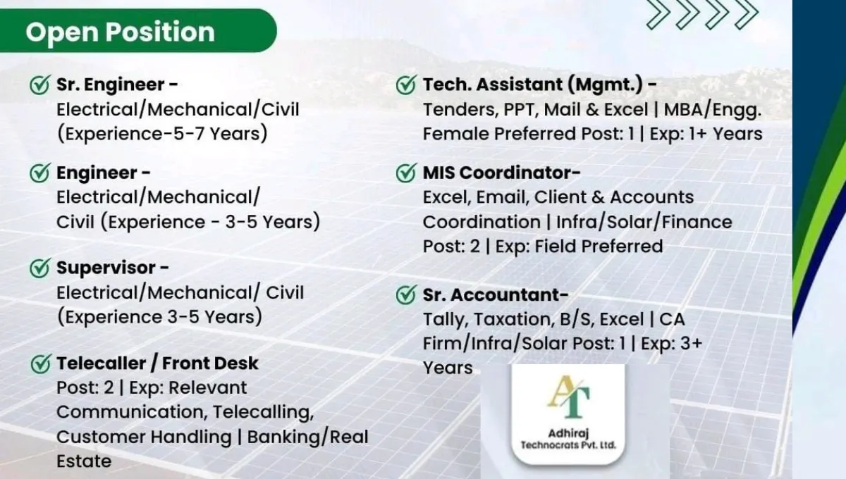 Adhiraj Technocrats Job Vacancy 2025
