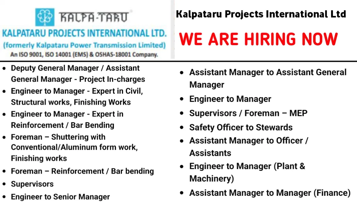 Kalpataru Projects Walk-In Interview