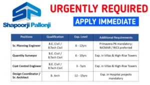 Shapoorji Pallonji Hiring 2025