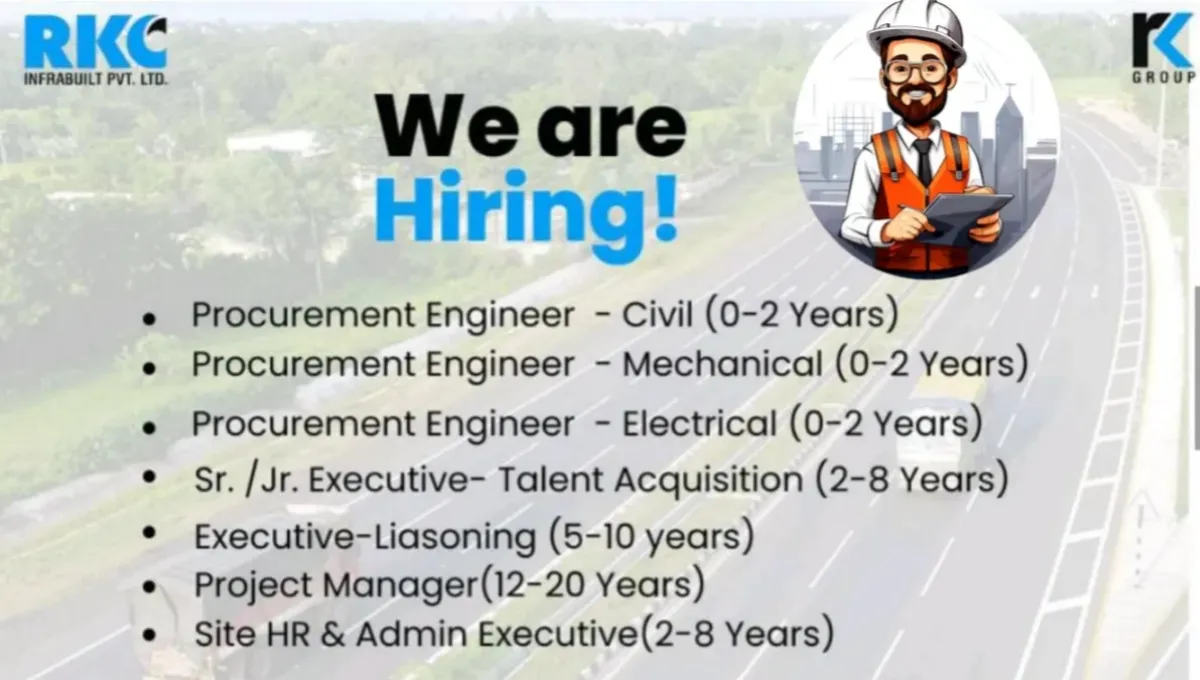 RKC Infrabuilt Pvt Ltd Vacancy 2025
