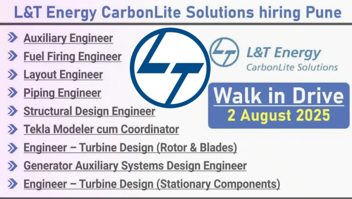 L&T Energy CarbonLite Walk-in Recruitment