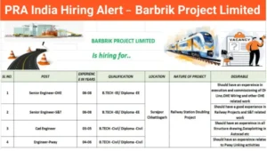 PRA India Hiring for Barbik Project Ltd