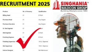 Singhania Buildcon Group Hiring 2025