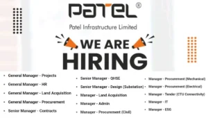 Patel Infrastructure Ltd Career Opportunities