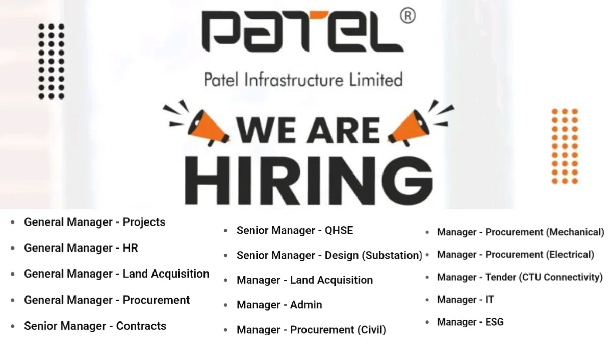 Patel Infrastructure Ltd Career Opportunities