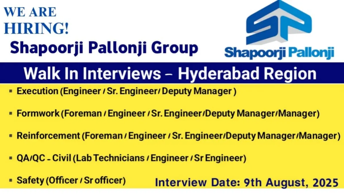 Shapoorji Pallonji Group Walk-In Interviews