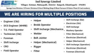 Ind Synergy Limited Careers 2025