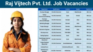 Raj Vijtech Pvt Ltd Job Vacancy 2025