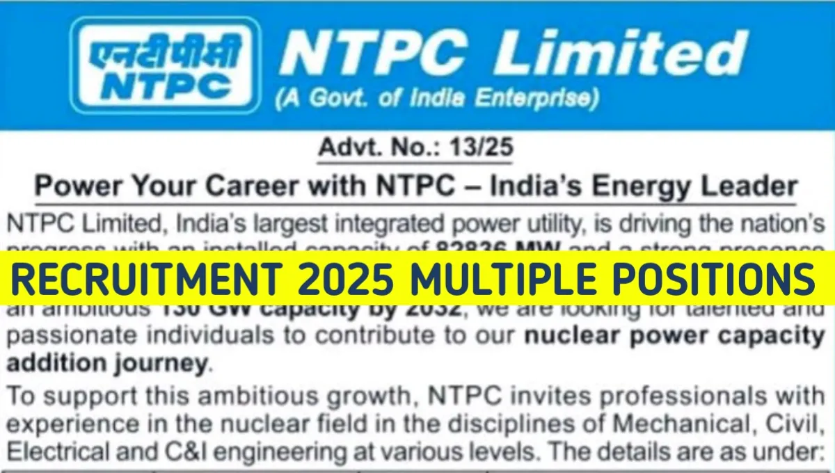 NTPC Limited Recruitment 2025