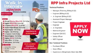 RPP Infra Projects Ltd Recruitment 2025