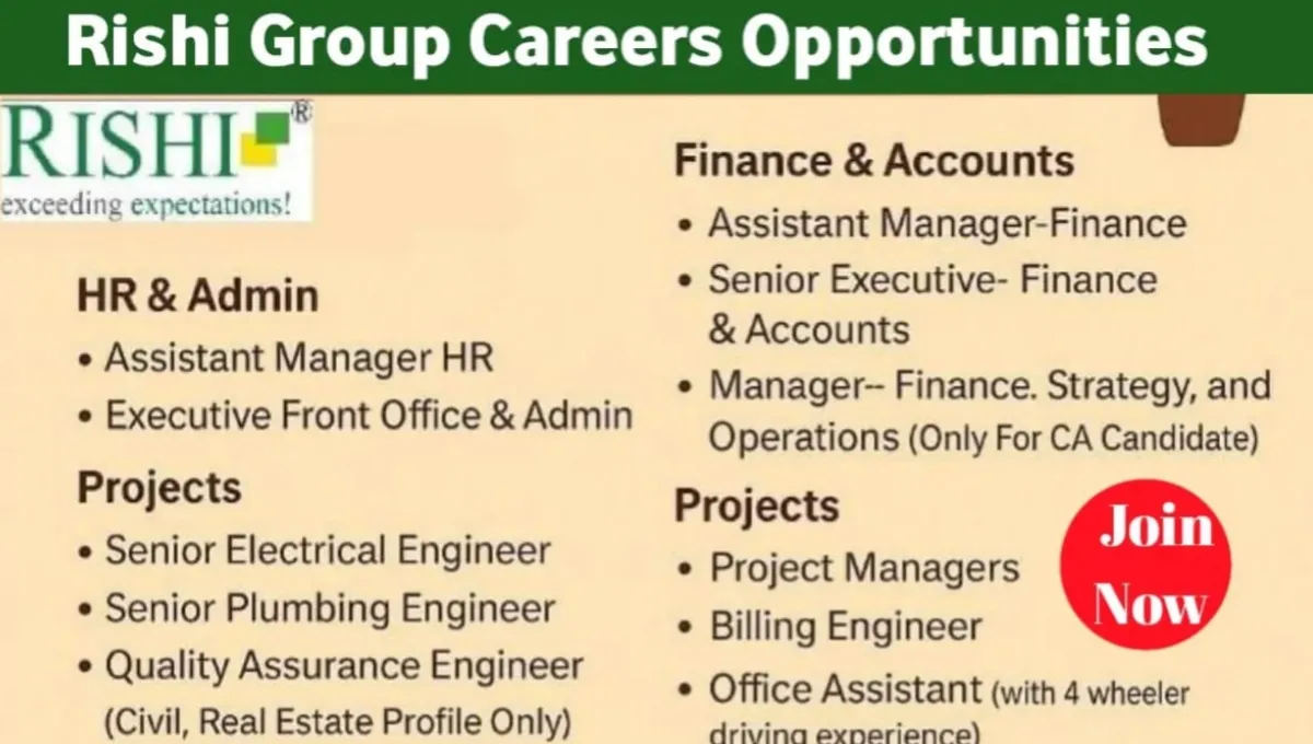 Rishi Group Recruitment