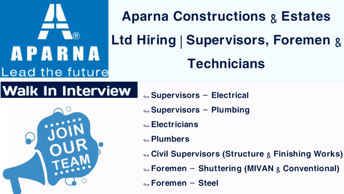 Aparna Constructions & Estates Ltd Hiring