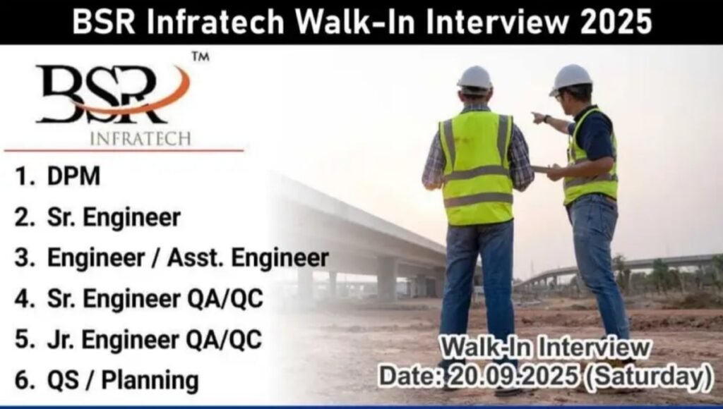 BSR Infratech India Ltd Job Openings 2025