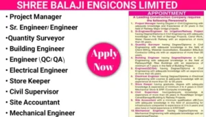 Shree Balaji Engicons Ltd Recruitment