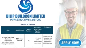 Dilip Buildcon Recruitment 2025