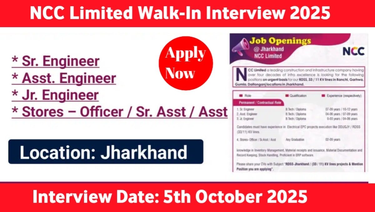NCC Limited Walk-In Drive October 2025