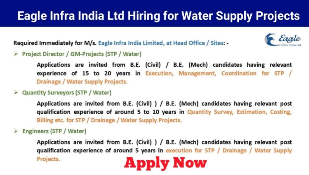 Eagle Infra India Ltd Urgent Requirement