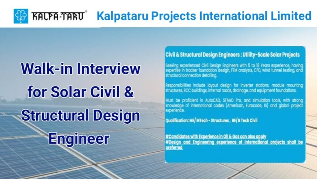 Kalpataru Projects Walk-In Interview