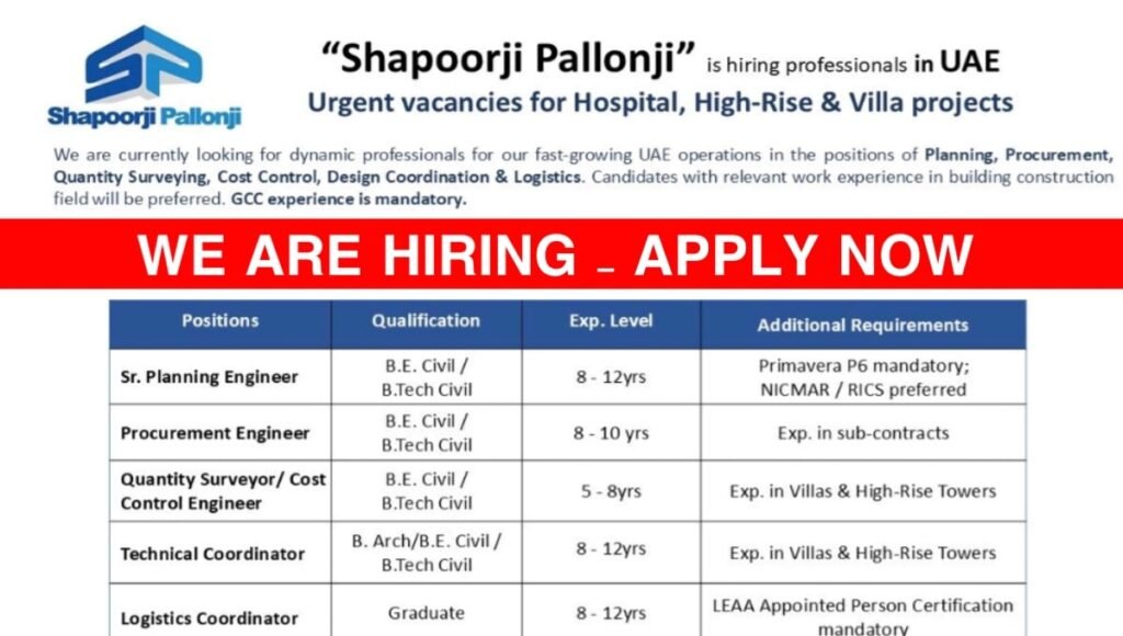 Shapoorji Pallonji Job Openings