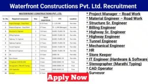 Waterfront Construction Pvt Ltd Hiring