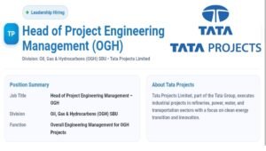 Tata Projects Ltd Hiring 2025