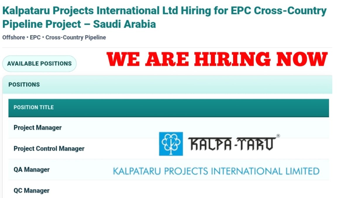 Kalpataru Projects International Ltd Hiring