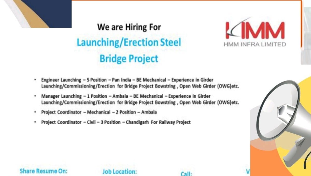 HMM Infra Limited Walk-in Recruitment