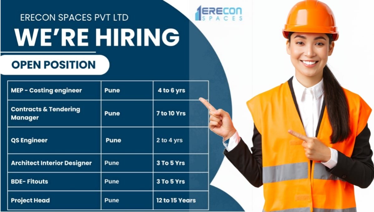 Erecon Spaces Pvt Ltd Vacancy
