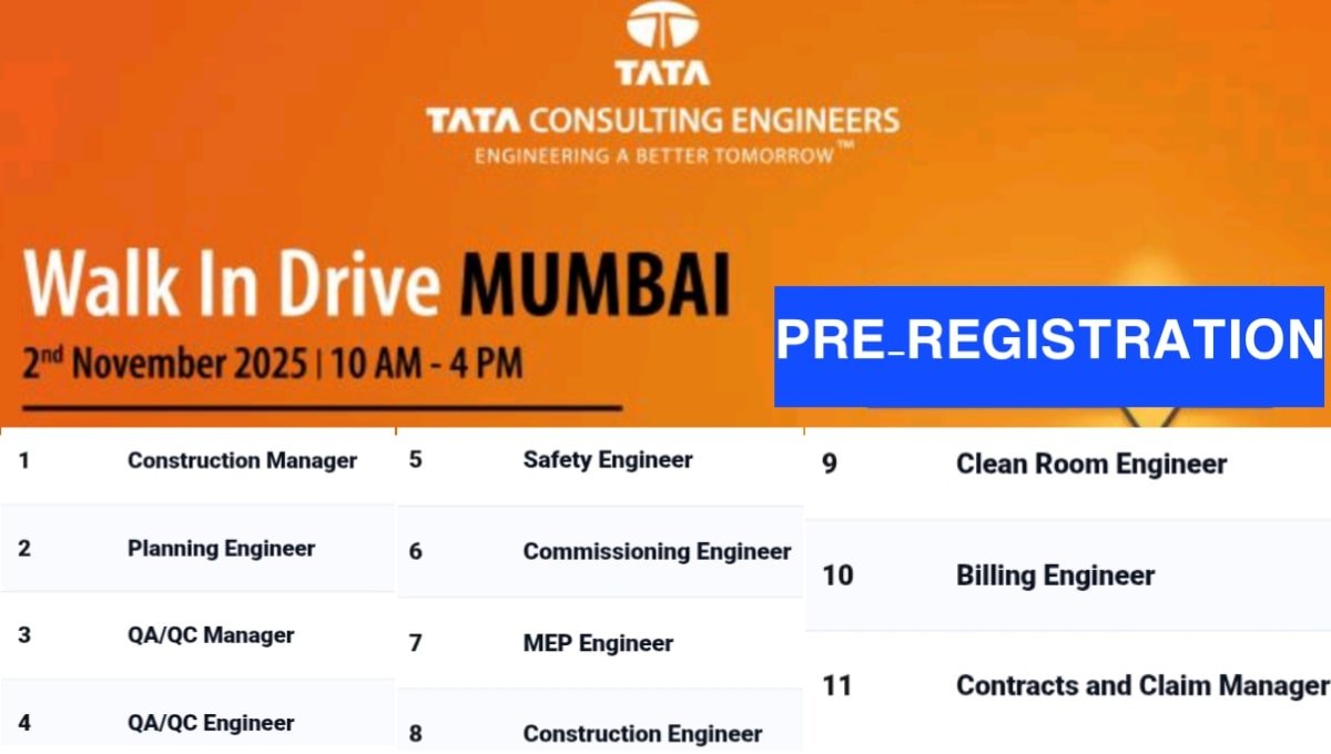 Tata Consulting Engineers Hiring Drive
