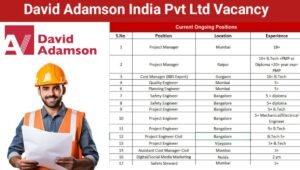 David Adamson India Pvt Ltd Hiring 2025