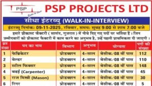 PSP Projects Ltd Job Vacancy