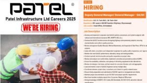 Patel Infrastructure Ltd Job Opening