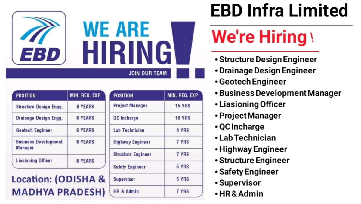 EBD Infra Ltd Job Vacancy 2025