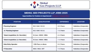 Mehul Geo Projects LLP Jobs 2025