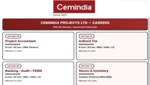 Cemindia Projects Ltd Careers