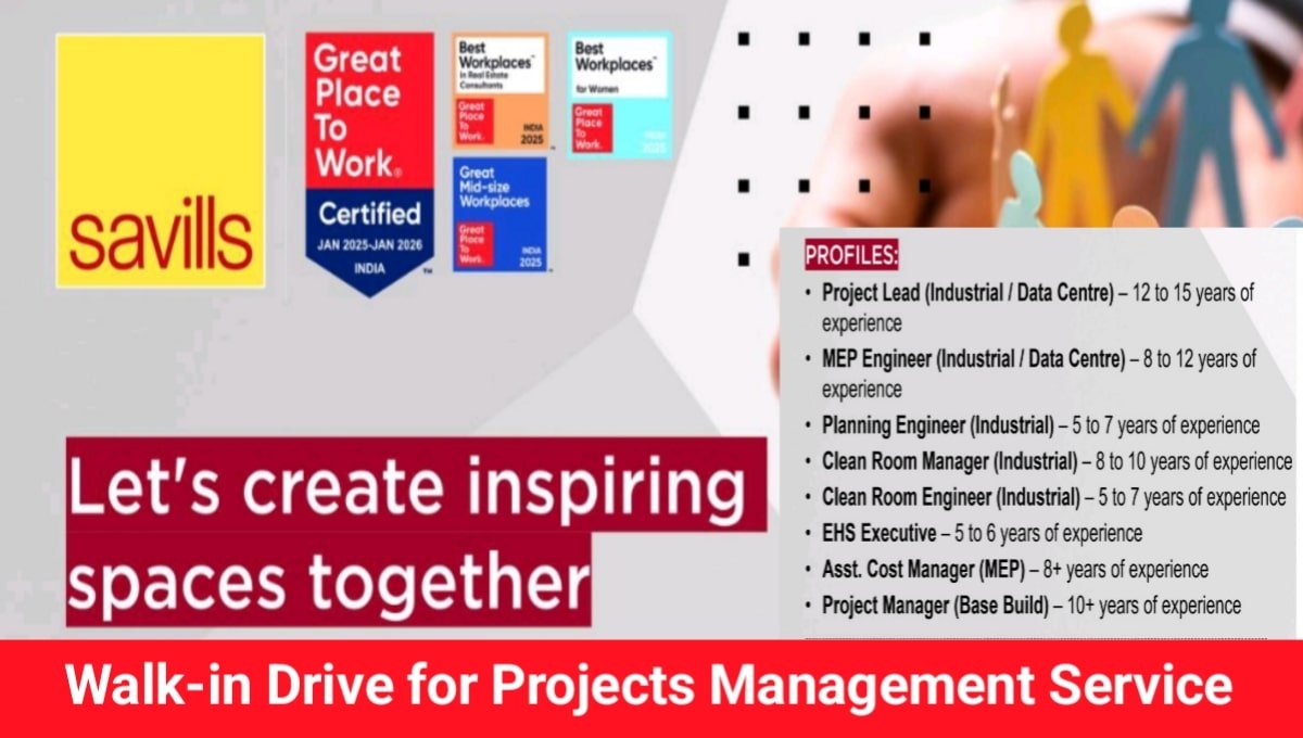 Walk-In Interview at Savills India Chennai