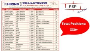 PSP Projects Ltd Walk-In Interviews