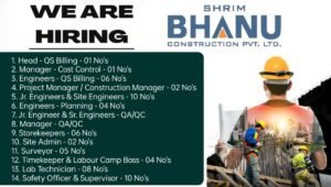 Shrim Bhanu Construction Pvt Ltd Vacancy