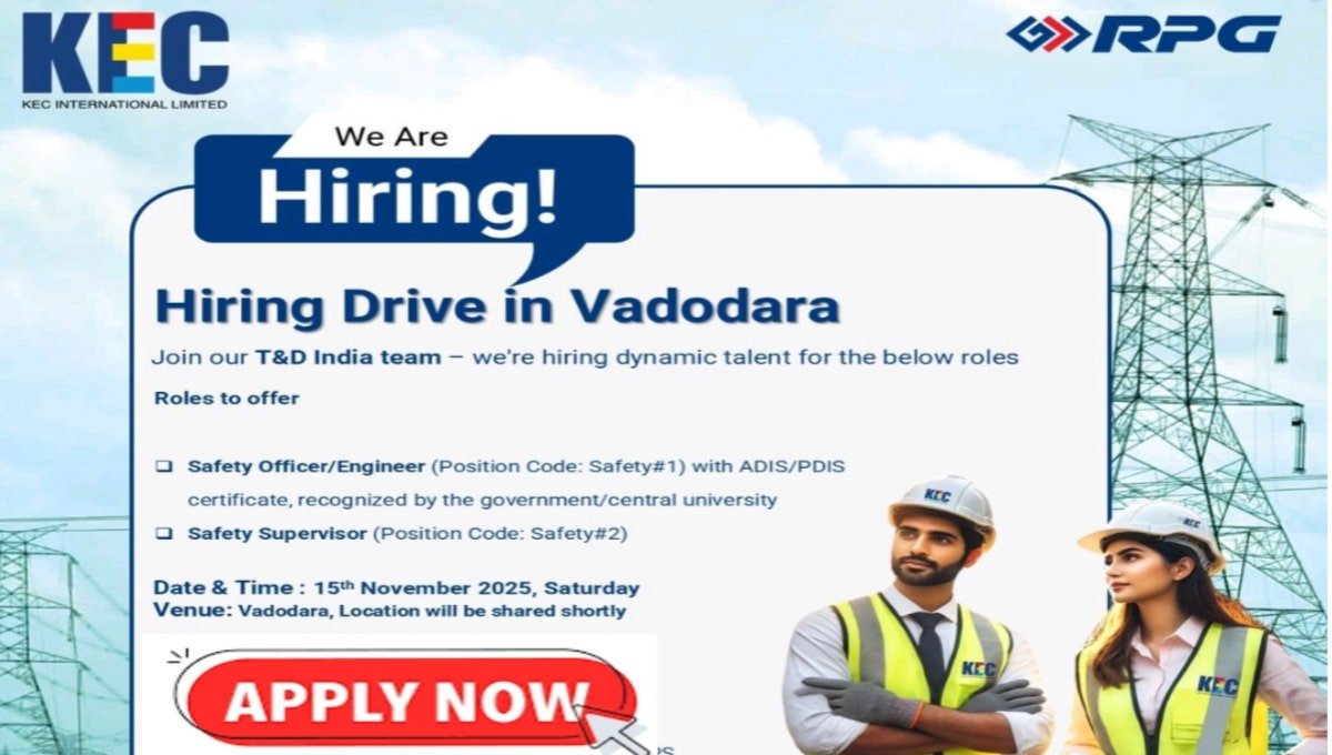 KEC International Hiring Drive in Vadodara