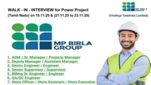Vinadhy Telelinks Ltd Walk In Interview for Power Project