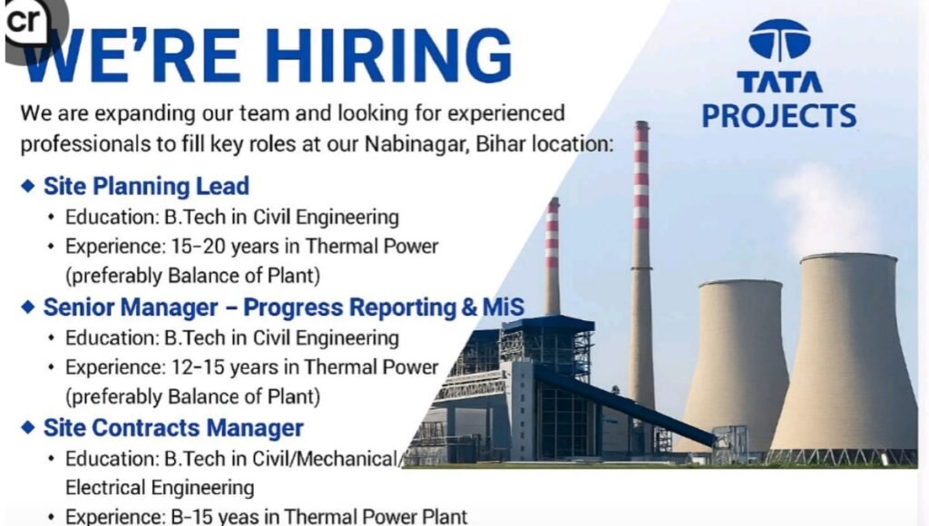 Tata Project Ltd Job Opening 2025