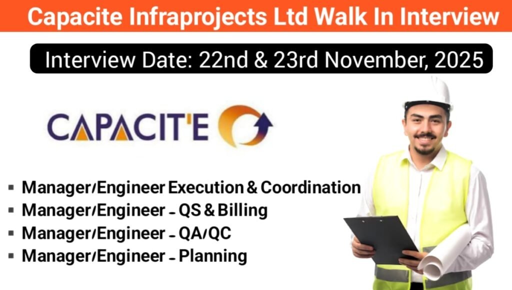 Capacite Infraprojects Ltd Job Opening 2025